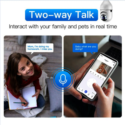 Smart Home Security PTZ Camera Wireless Lights 360 Degree Night Vision Surveillance Remote View CCTV Security WIFI Light Bulb Camera - DropOnline.co
