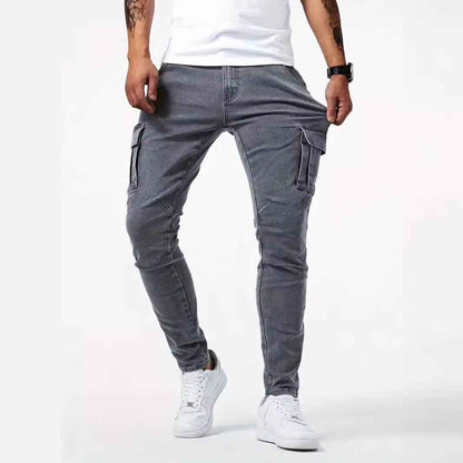 European And American Men's Side Pocket Skinny Jeans