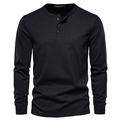 Men's Casual European Size Round Neck Long Sleeve T-shirt