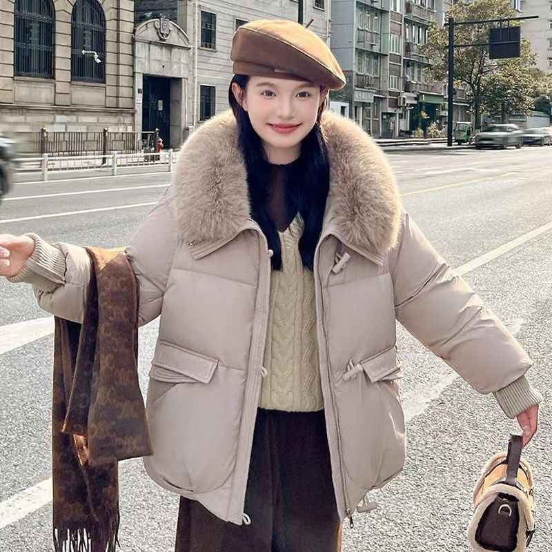 Korean Style Loose Lapels Sense Puffer Jacket Coat