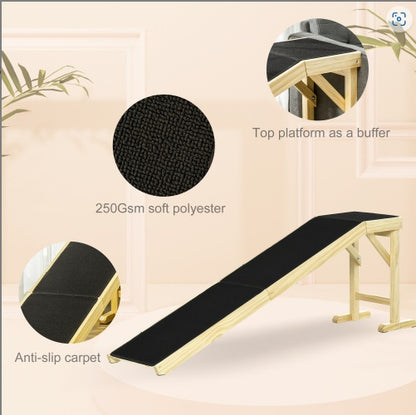 Ramp For Dog Bed, Pet Ramp For Dog With Non-slip Carpet And Top Platform - DropOnline.co
