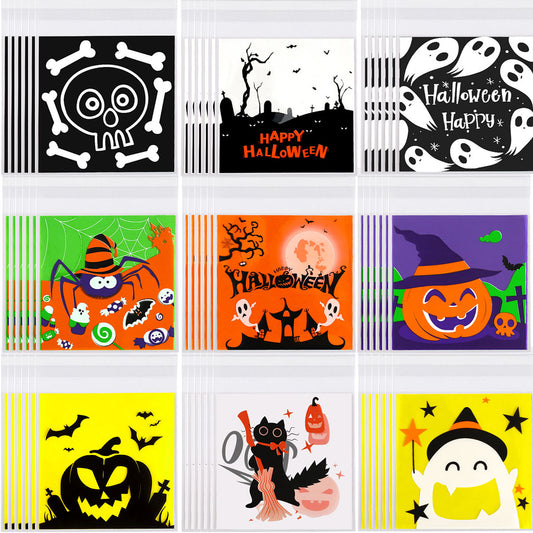Halloween Cellophane Treat Bags - 450 Pcs Self-Sealing Candy Bags