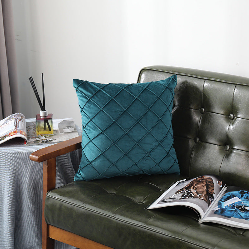 Luxurious Velvet Plaid Pillowcase - Premium Decorative Cushion Cover