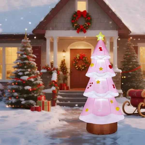 7.2FT Inflatable Christmas Tree - LED Lighted Blow Up Yard Decoration with RGB Light - DropOnline.co
