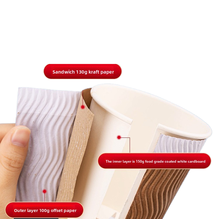 Three-Layer Corrugated Paper Cups - Premium Insulated Hot Beverage Cups