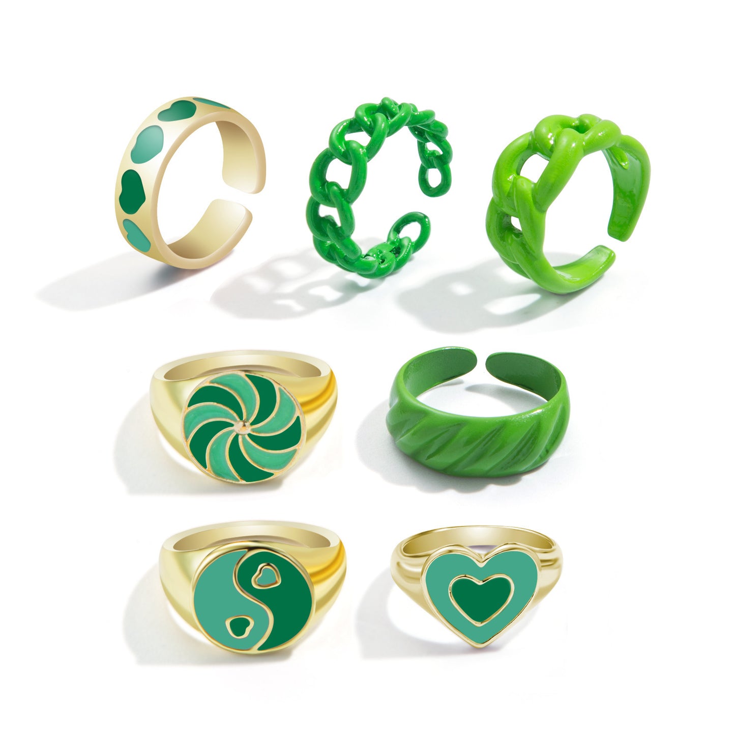 Fashion OL Pearl Ring Three Piece Set