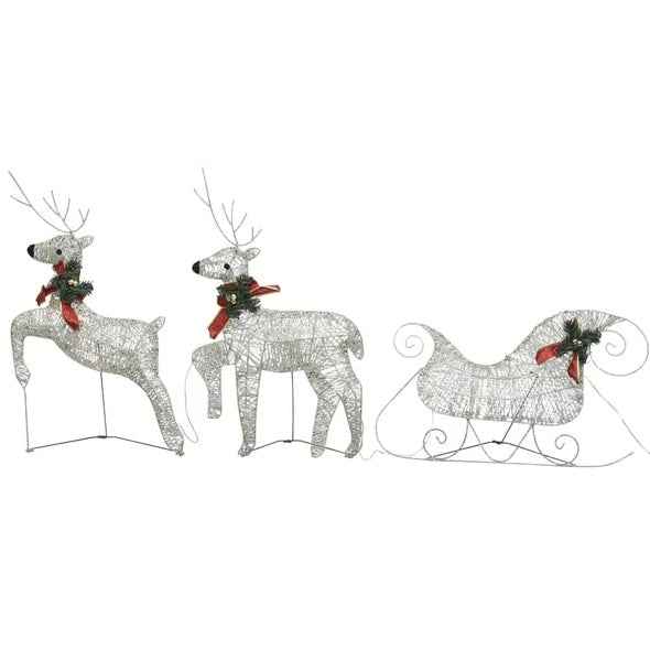 Reindeer & Sleigh Christmas Decoration - 60 LEDs Outdoor Gold - DropOnline.co