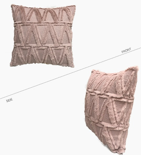 Plush Solid Color Sofa Pillowcase Living Room Cushion