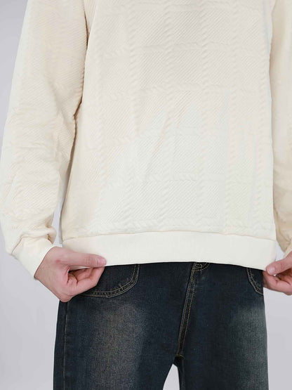 Unisex Jacquard Round Neck Hoodie - Premium Export Quality European Sizes