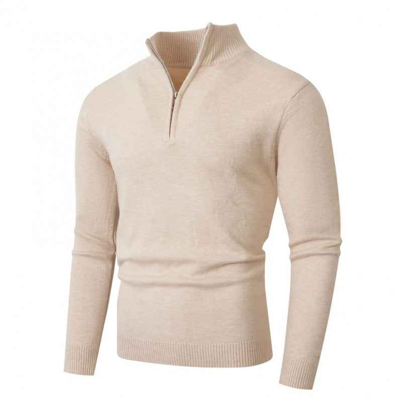 Fleece-lined Men's Plus Size Zipper Sweater