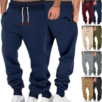 Male Solid Color Loose Cuffed Sports Casual Sweatpants
