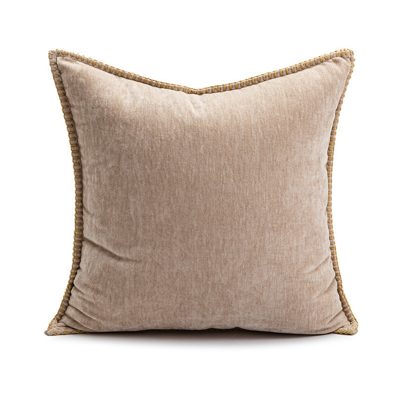 Embroidered Plush Pillow Cover - Artisan Crafted Decorative Cushion