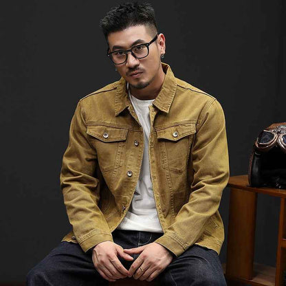 Fashionable Loose-Fit Plus-Size Denim Jacket For Men