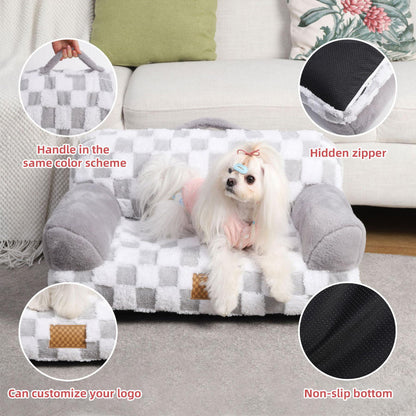 Limited Offer Eco-Friendly Calming Cozy Removable Cover Machine Washable Non-Slip Pet Couch Bed With Orthopedic Support - DropOnline.co