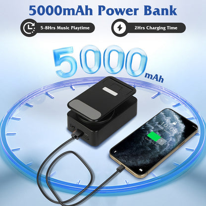 1Pc 4 In 1 Foldable Wireless Speaker Phone Stand With Power Bank 360Degree Rotatable Stand Wireless Speaker 5000mAh Battery RGB Light For Phones IPads - DropOnline.co