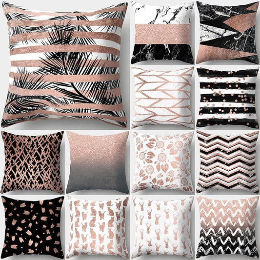 Leather Velvet Pillowcase Sofa Cushion Cover - Luxury Textured Throw Pillow for Home