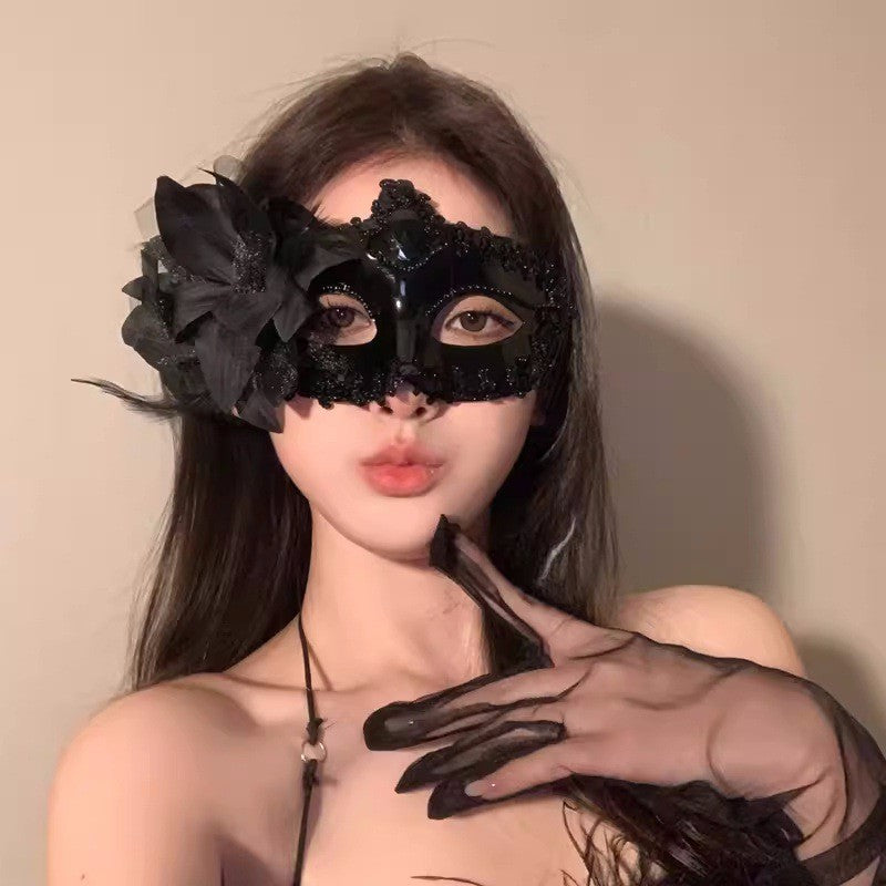 Halloween Half Face Mask - Werewolf White Design