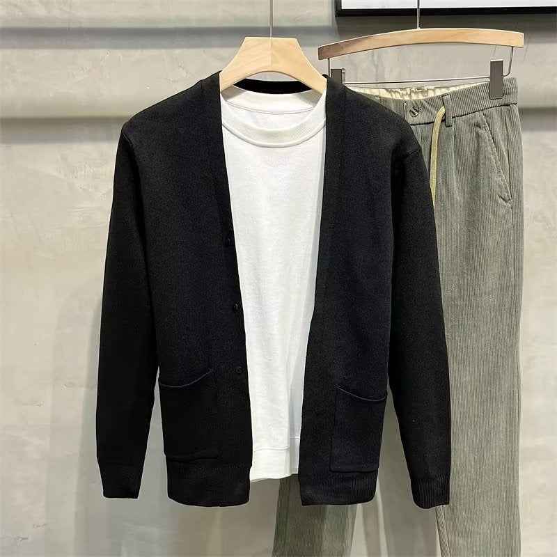 Machine Washable Men's Knitted Cardigan Coat