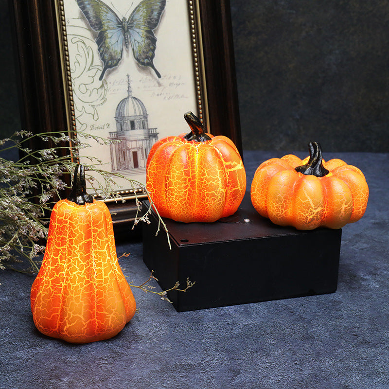 Halloween Pumpkin LED Candle Lamp - Resin Luminous Decoration