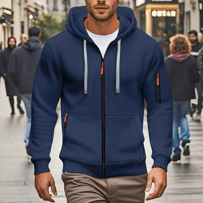 Men's Zipper Hooded Sweatshirt - Sports Casual Cardigan Jacket