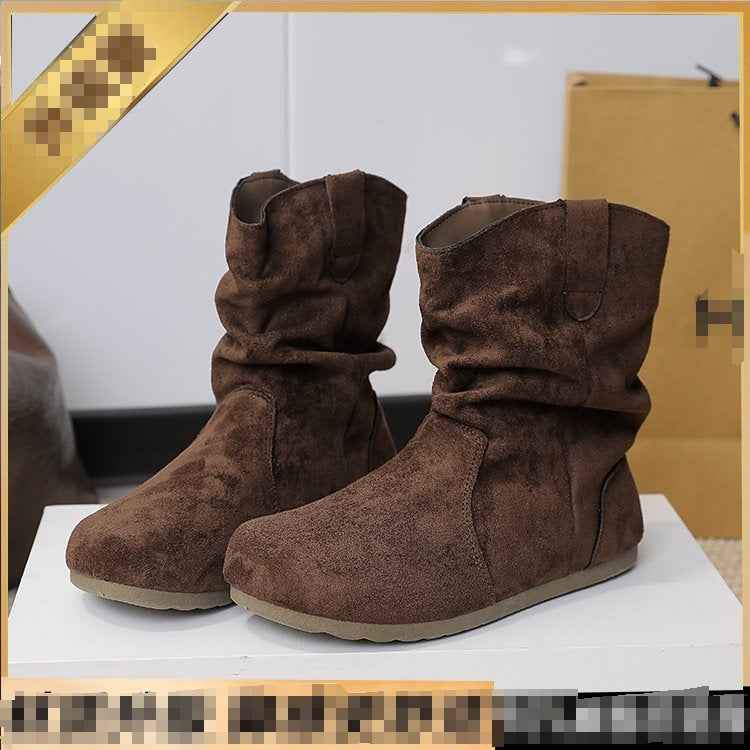 Retro Versatile Round-toe Slim Martin Boots For Women