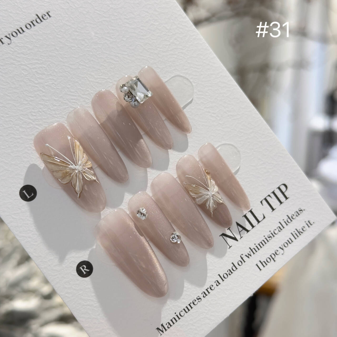 Handmade Long Ice-transparent Hand-painted Three-dimensional Butterfly