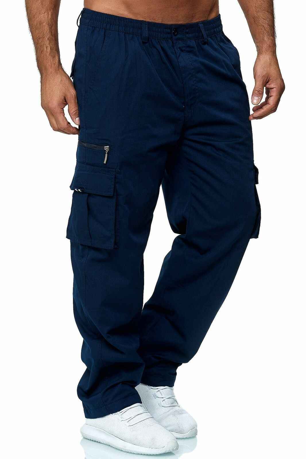 Men's Casual Multi-Pocket Cargo Pants - Loose Straight Fit Trousers