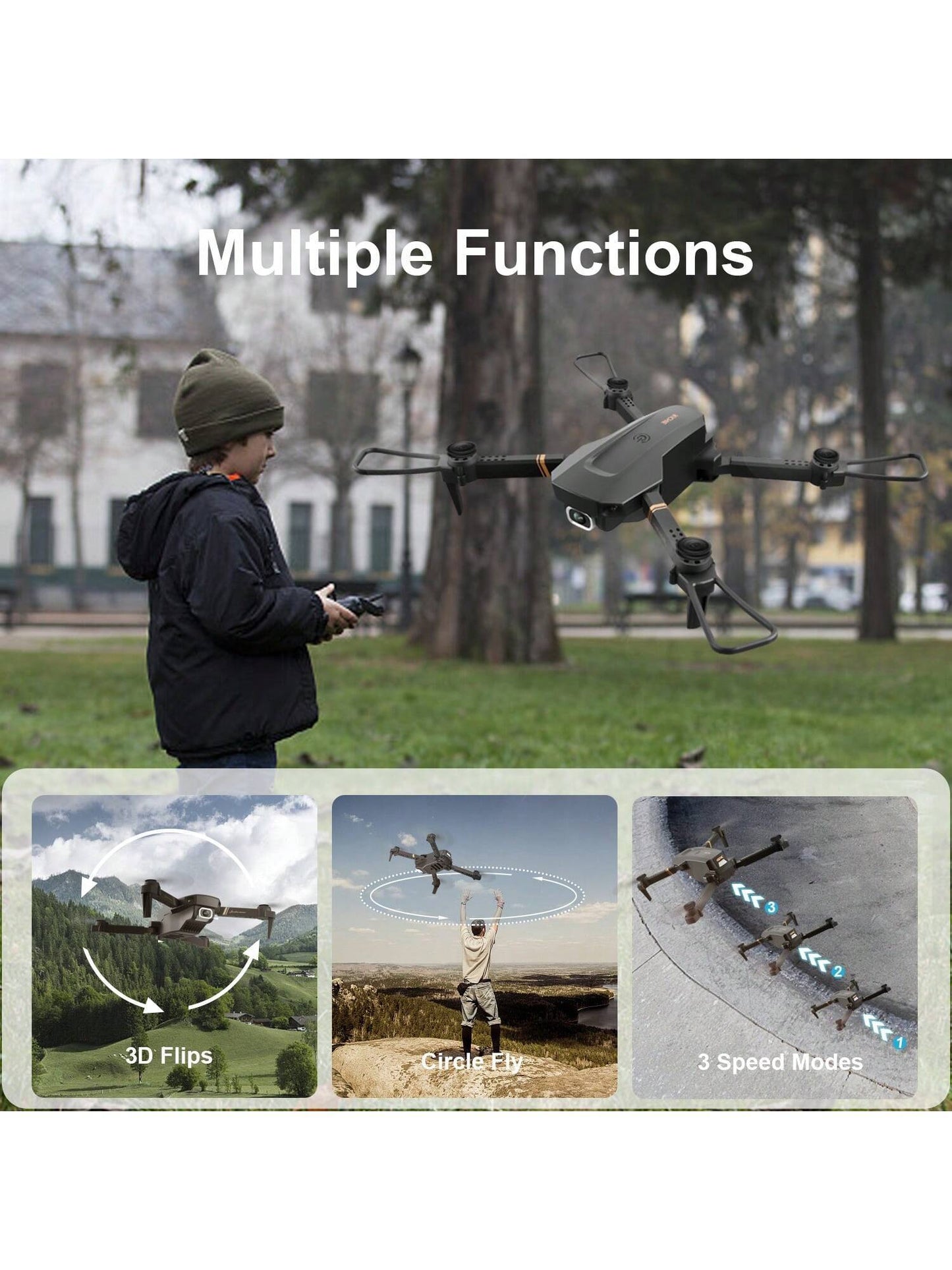 4DRC V4 Mini Drone - 4K Camera with 3 Batteries