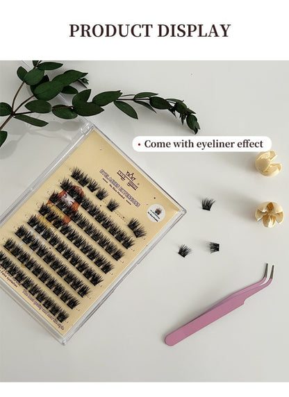 3D Self-adhesive False Eyelashes 8 Rows -Small Tweezer Tool - DropOnline.co