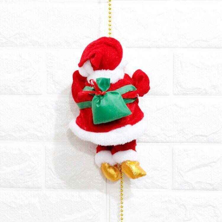 Electric Christmas Santa Claus Climbing Rope Ladder Musical Toy Xmas Gift Decor