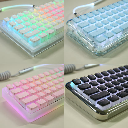 Double Skin Milk Pudding Transparent Key Cap Closed PBT Two Color OEM No Water Mouth 61 68 84 87 104 Etc - DropOnline.co
