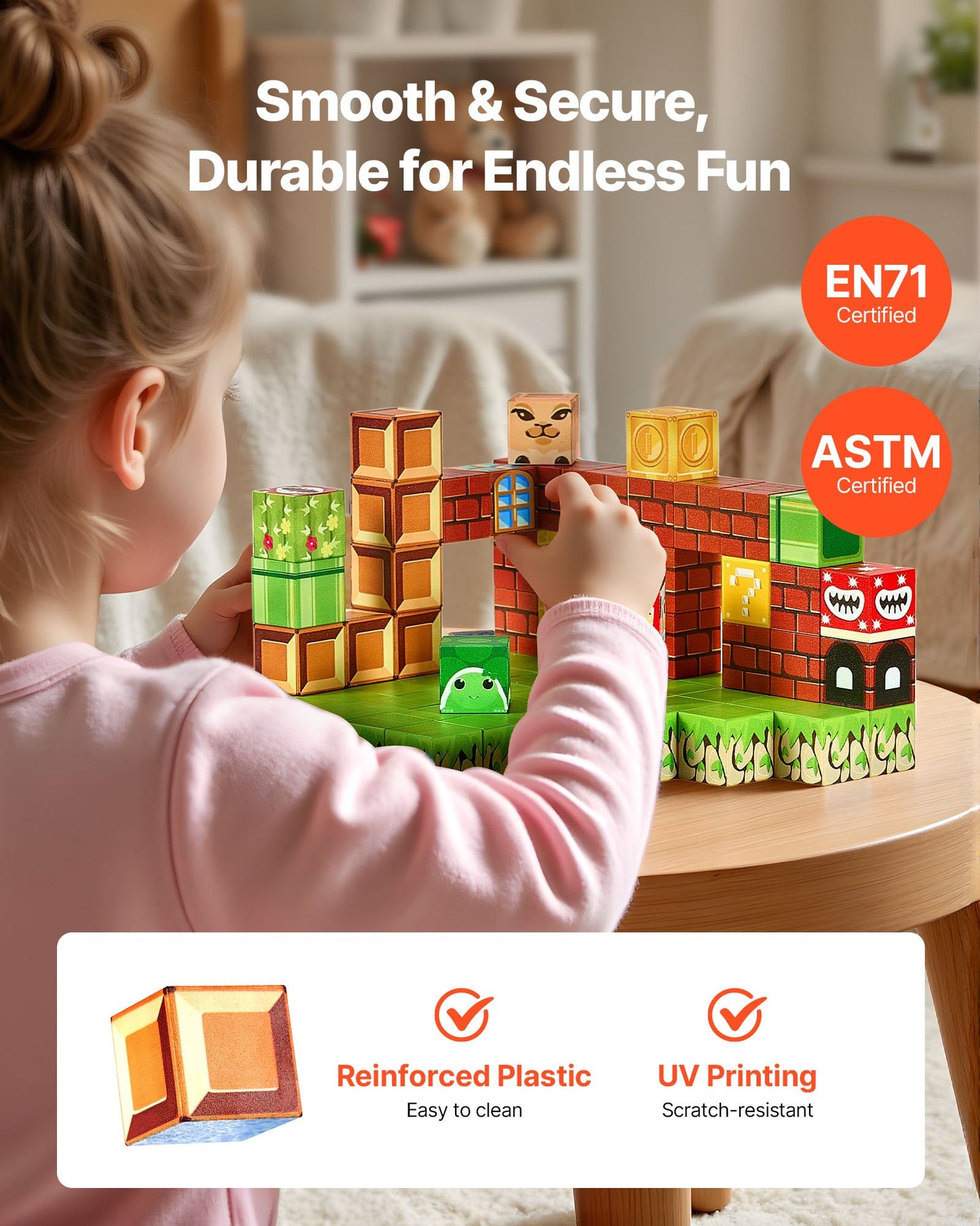 Magnetic Blocks 100 PCS Magnet Blocks Set STEM Montessori Sensory Toys