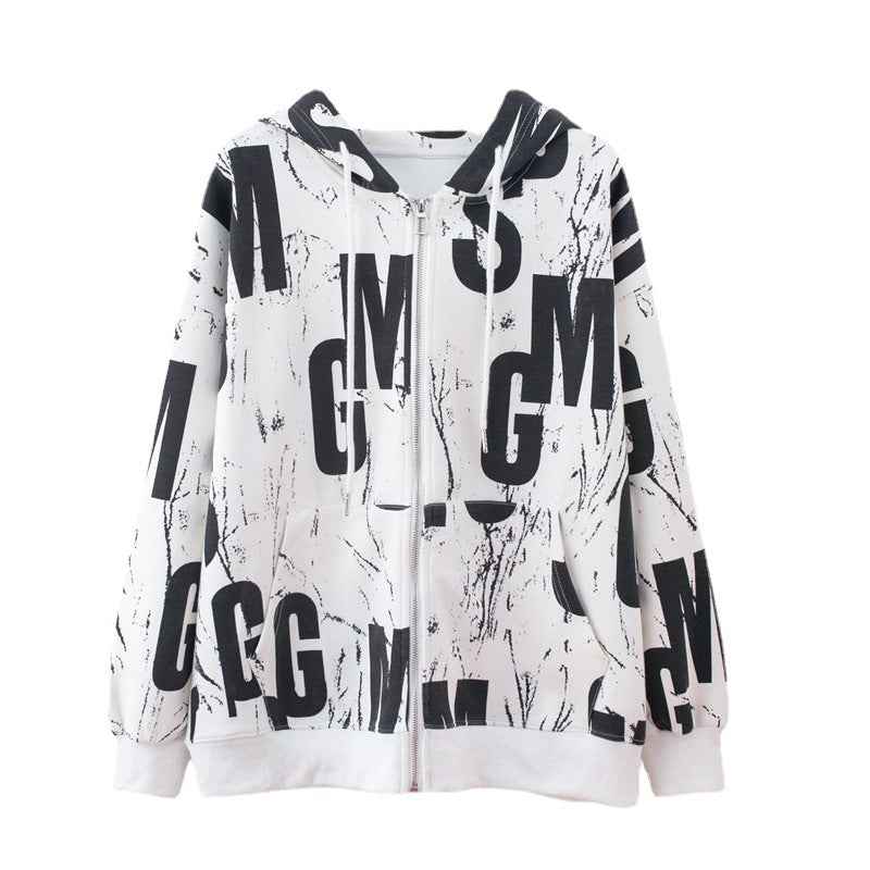 European And American Letters Loose Cardigan Coat Women
