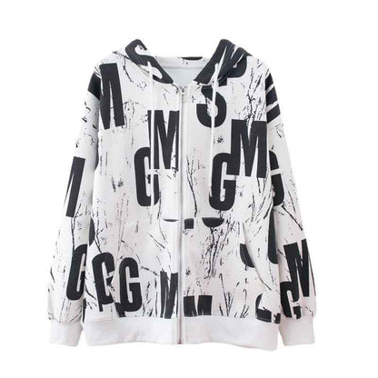 European And American Letters Loose Cardigan Coat Women