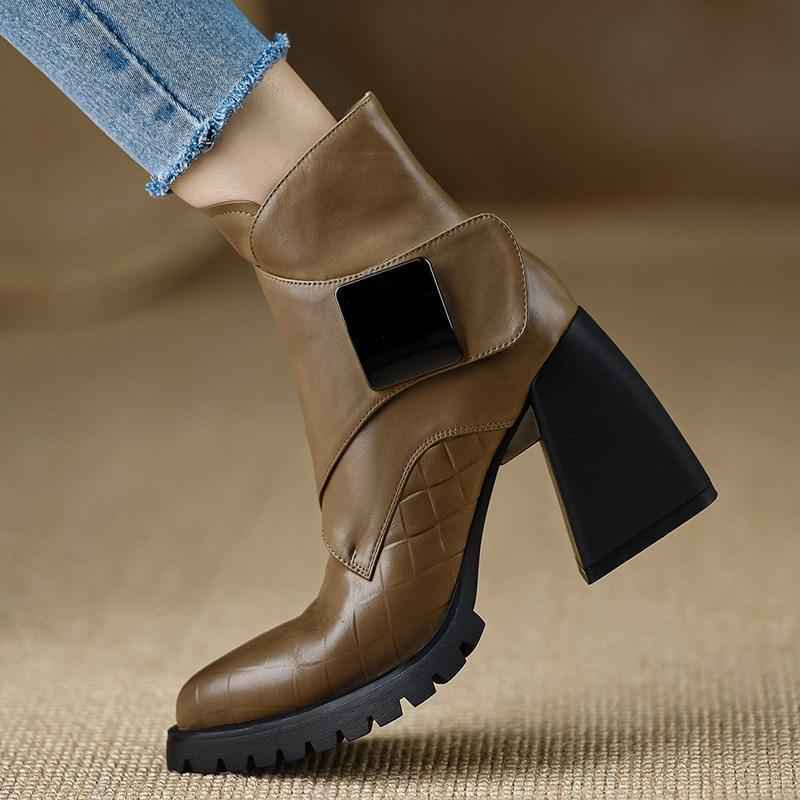 Retro Soft Sole Chunky Heel Ankle Boots For Women