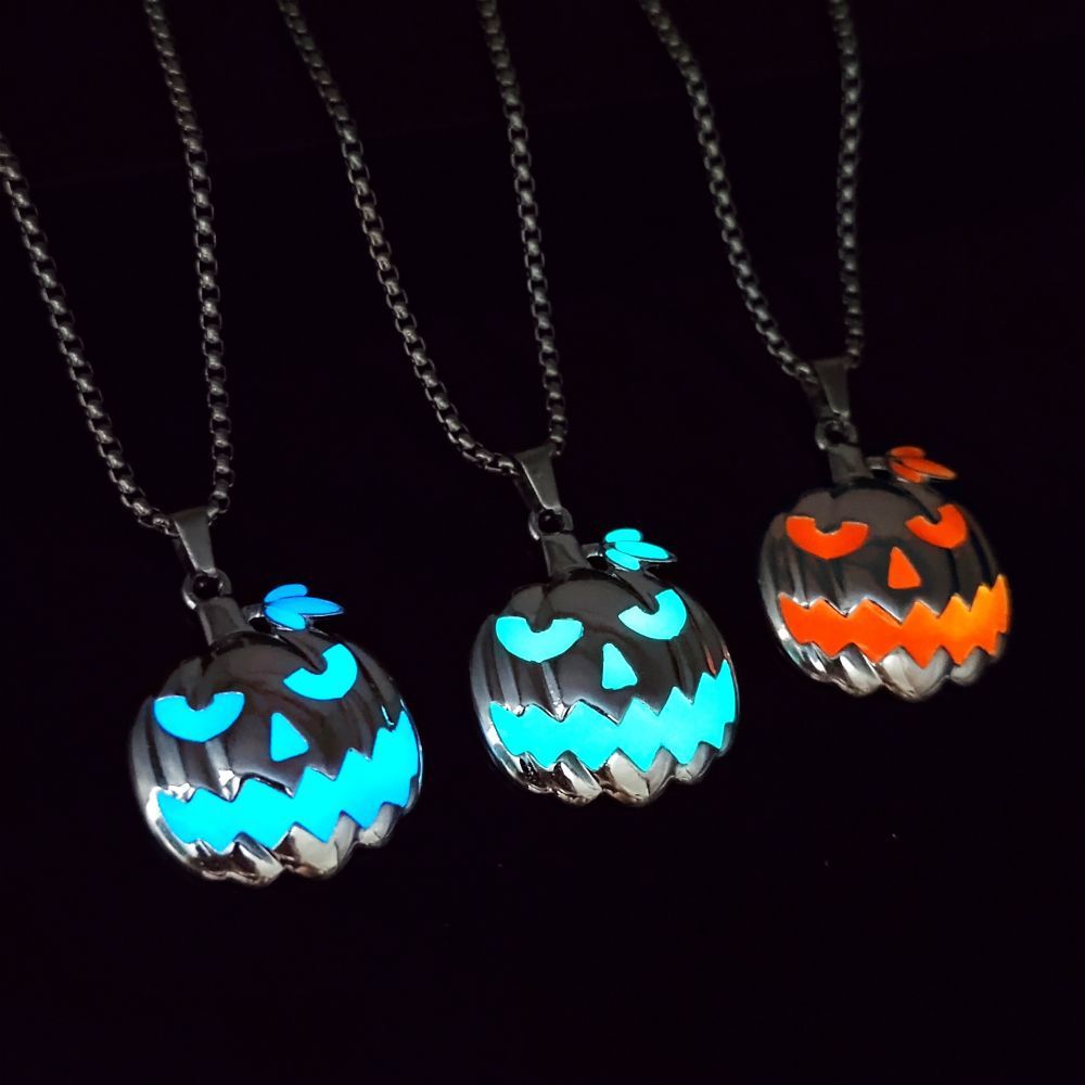 Halloween Luminous Pumpkin Pendant Necklace - Ghost Festival Accessory