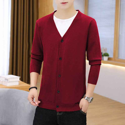 Men's Thick Slim Casual Cardigan Knit Jacket