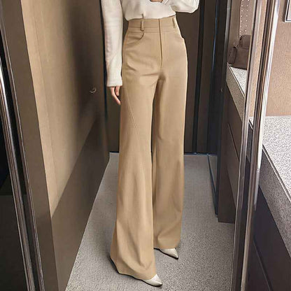 Draping Effect Leisure Horn Mopping Suit Pants