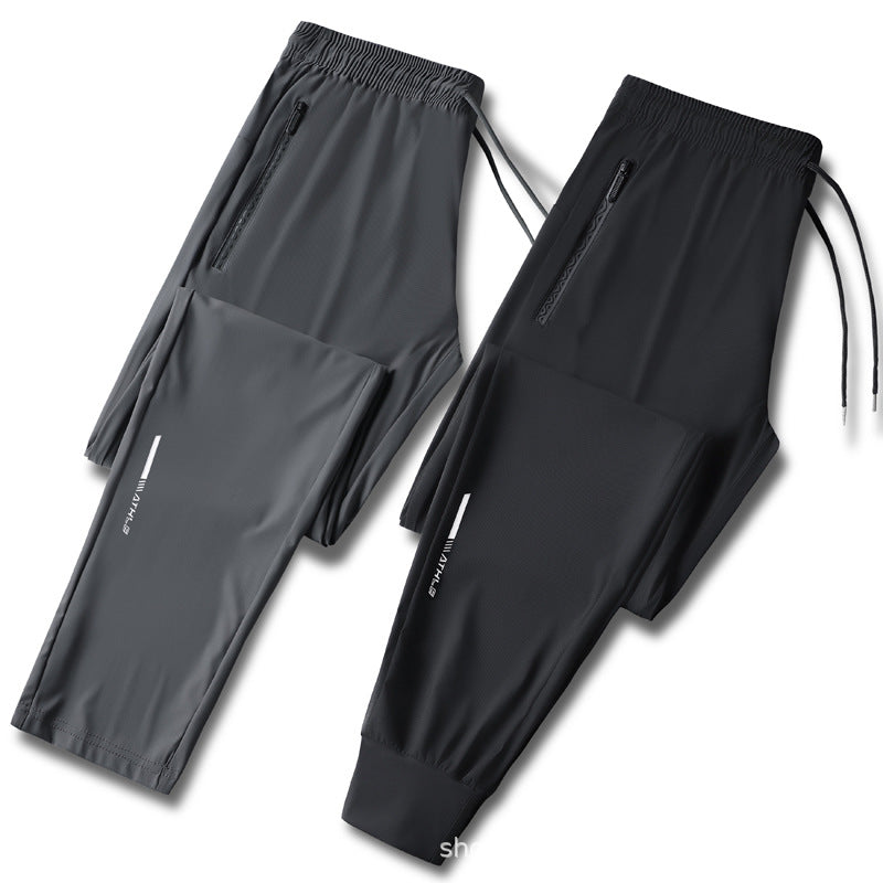 Men's Ice Silk Sports Casual Pants - Straight Leg Design