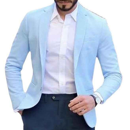 Men's Cotton Linen Solid Color Casual Suit Jacket - Lightweight Blazer