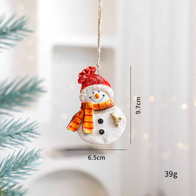 Christmas Resin Character Pendants - Santa Snowman Gingerbread Man Ornaments