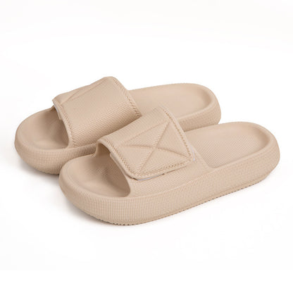 Poop Feeling Velcro Platform Female Summer Couple Bathroom Home Bath Eva Slippers - DropOnline.co