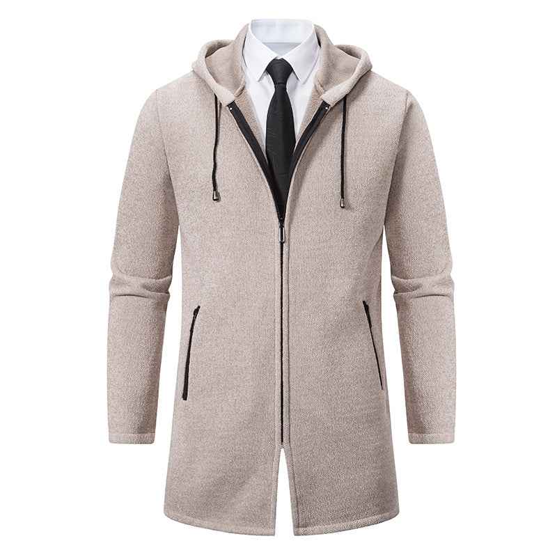 New Men's Chenille Hooded Cardigan Sweater