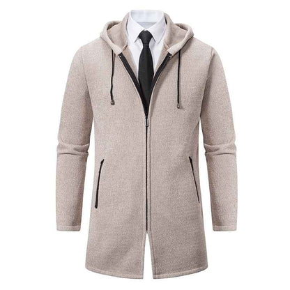 New Men's Chenille Hooded Cardigan Sweater