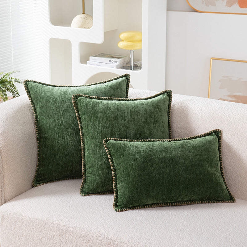Wool Edge Pillow Cover - Natural Fiber Decorative Cushion Case