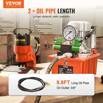 Electric Hydraulic Pump, 10000 PSI 750W 110V 488 In³/8L Capacity, Double Acting Solenoid Valve, Electric Driven Hydraulic Pump Power Pack Unit With Pedal Switch For Punching/Bending/Jack Machine