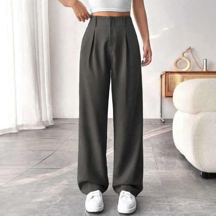 Ladies' High-waisted Slim-fit Suit Pants Wide-leg Floor-dragging Pants