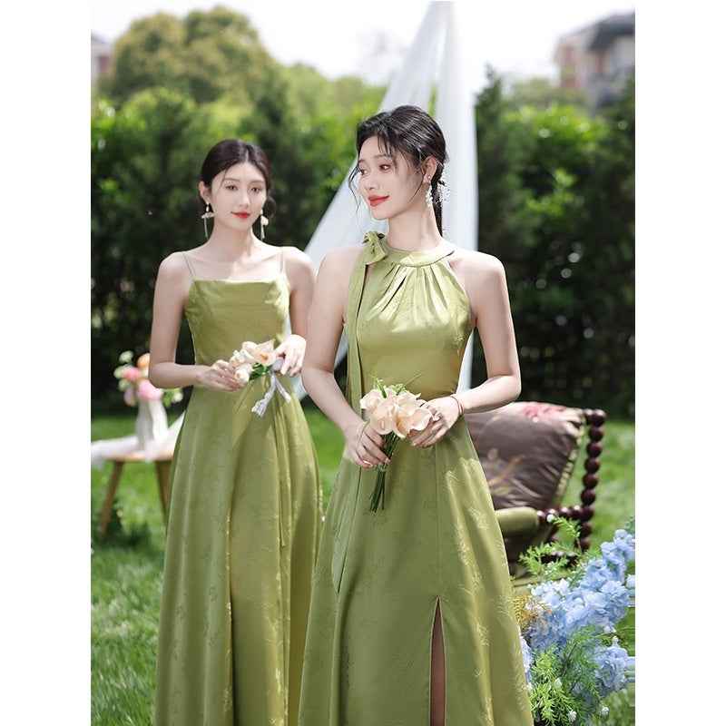 Green National Style Element Bridesmaid Dress