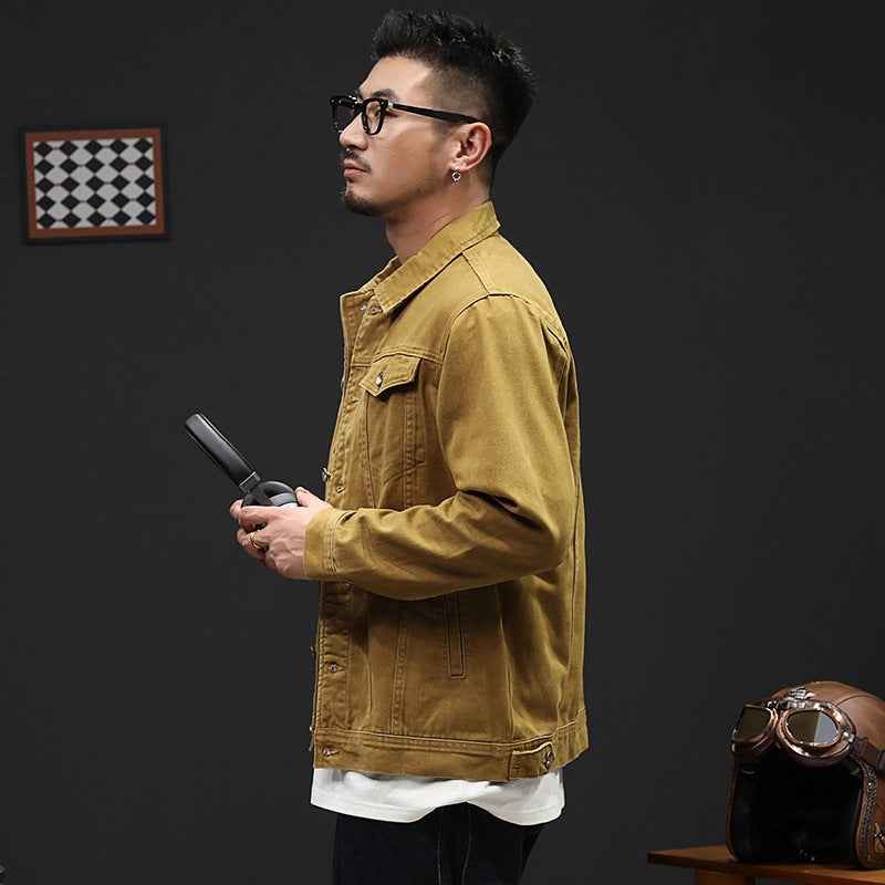 Fashionable Loose-Fit Plus-Size Denim Jacket For Men