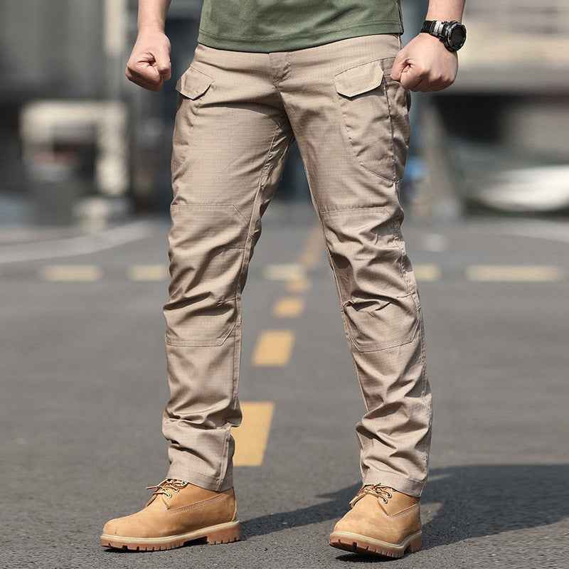 Men's Large Pocket Stitching Trousers - Loose Fit Tapered Pants